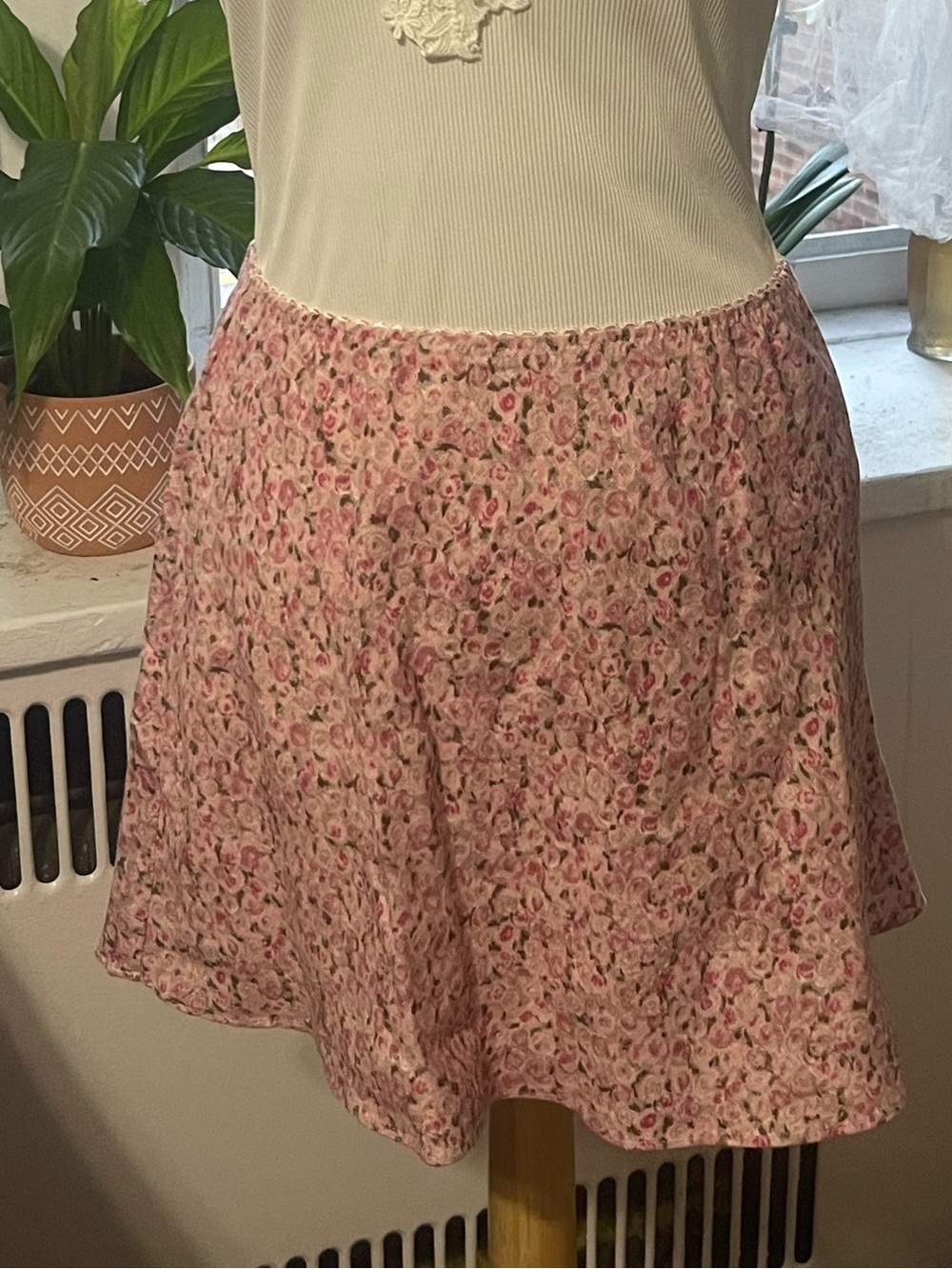 Reformation Pink Floral Circle Skirt